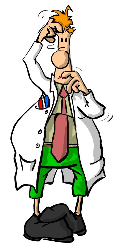 Confused scientist.