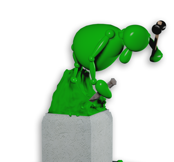 Cartoon of self-sculpting manequin